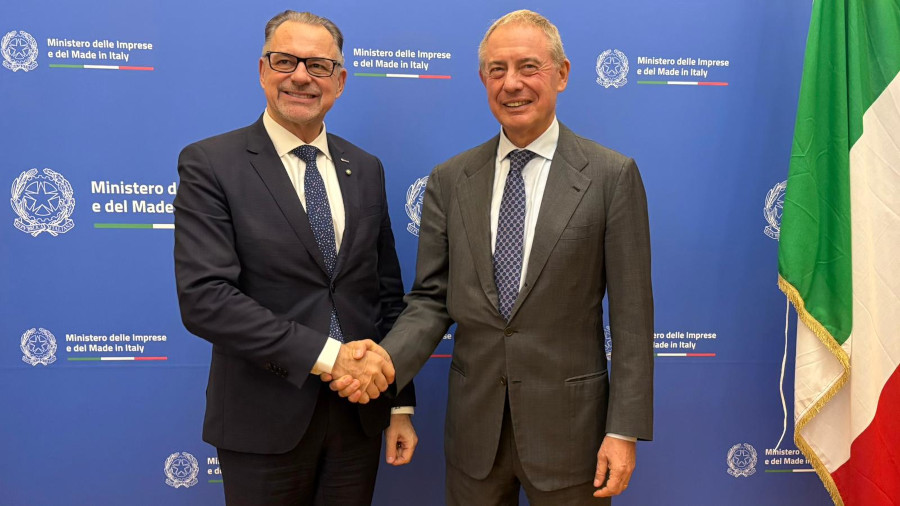 Roma, 19 novembre 2025. Incontro tra il ministro delle Imprese e del Made in Italy ed Autorità delegata per le Politiche spaziali ed aerospaziali, Adolfo Urso, ed il direttore generale dell’Esa, Josef Aschbacher