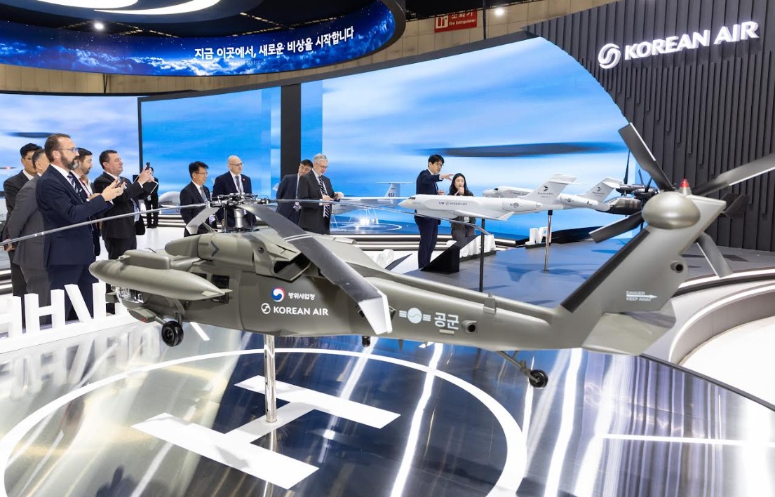Korean Air’s exhibition booth at Seoul International Aerospace & Defense Exhibition (ADEX) 2025