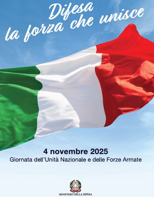 4 novembre 2025. Ministero Difesa: il manifesto della Giornata dell'unità nazionale e delle Forze armate è "Difesa, la forza che unisce"