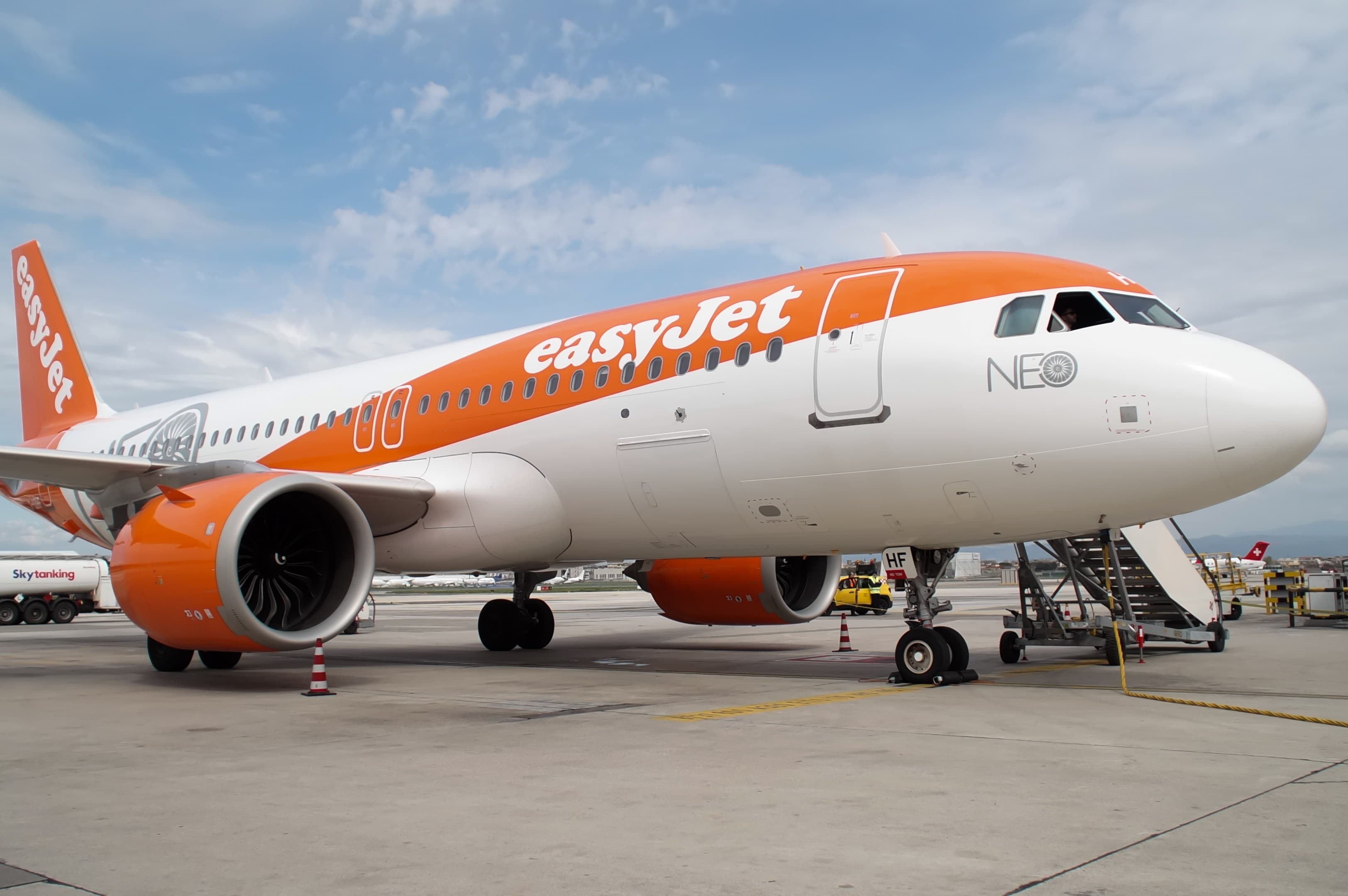 Aereo A-320neo di easyJet presentato a Napoli il 19 marzo 2019