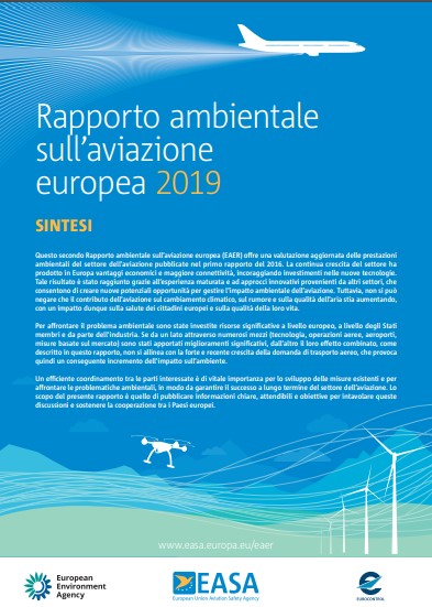 Easa. Copertina rapporto ambientale sull’aviazione europea 2019