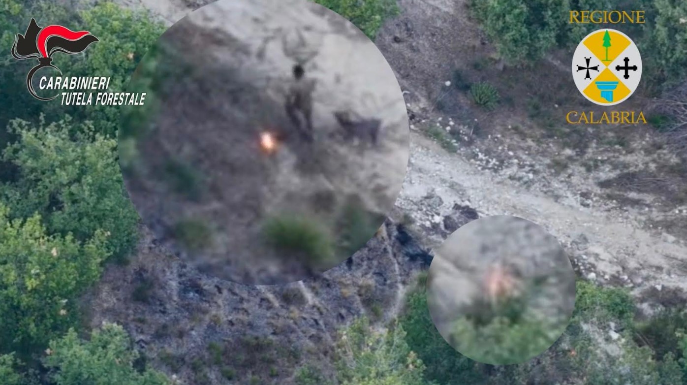 Carabinieri tutela forestale Regione Calabria. Incendio boschivo, arrestato un allevatore cinquantenne: secondo arresto nella provincia di Vibo Valentia, decisive le immagini del drone, riprese dalla Control Room della Regione