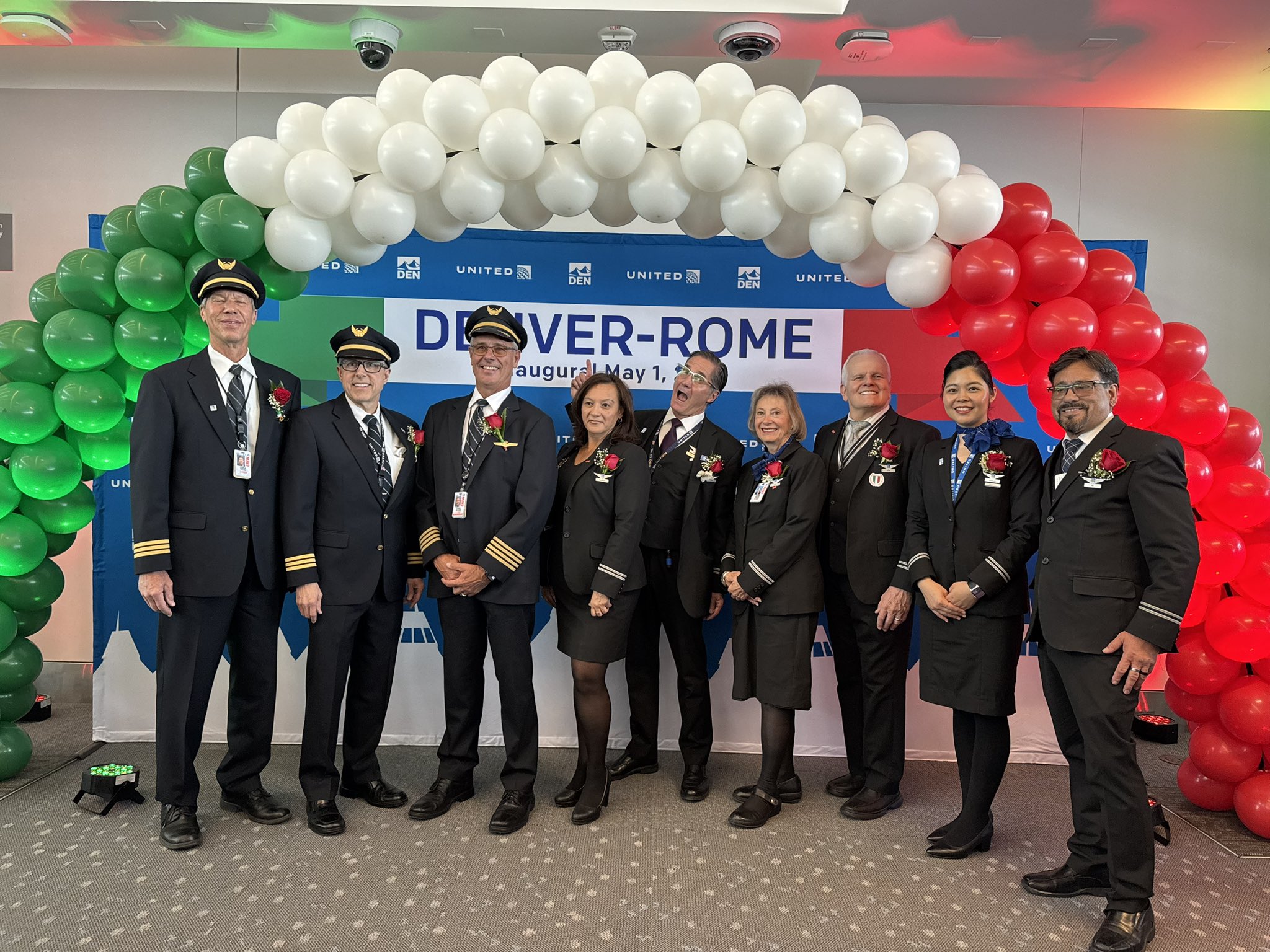 Denver International Airport: celebrations for the first flight of the new route Denver-Rome served from May 1st 2025 by United Airlines