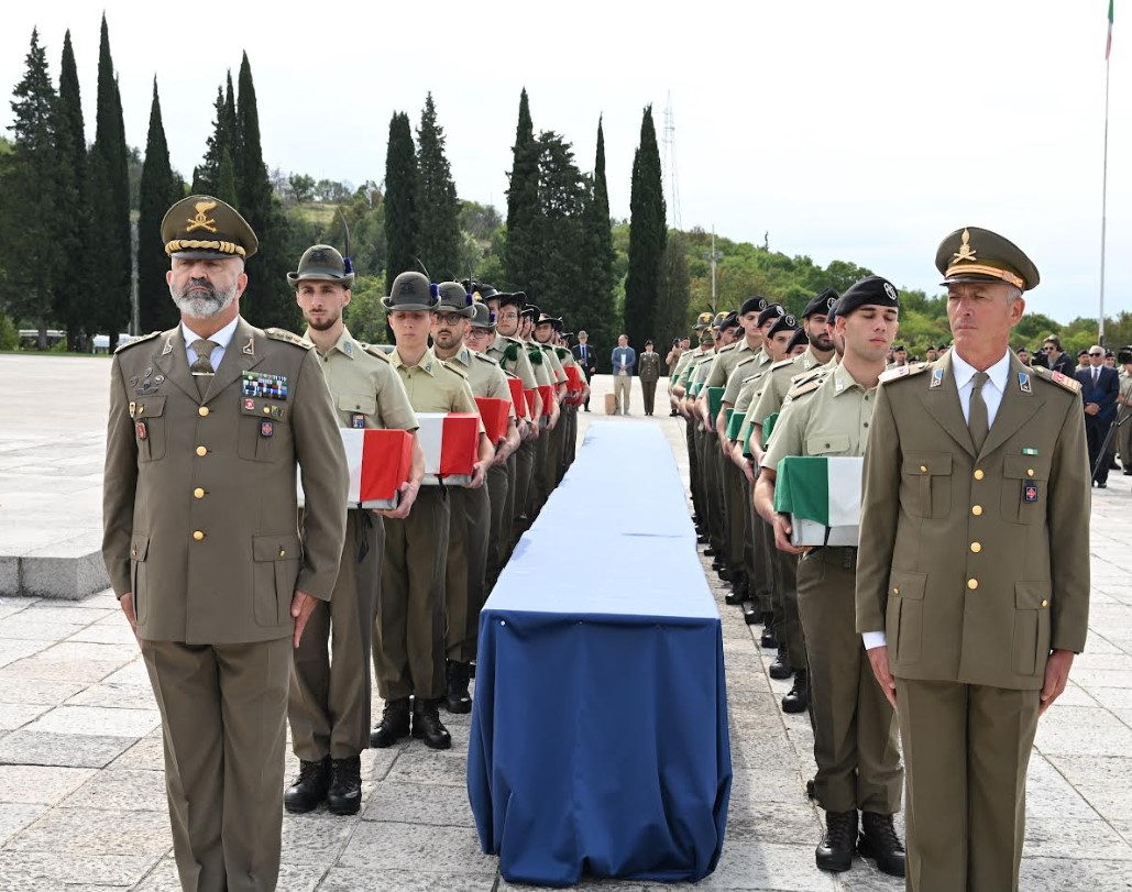 Gorizia, 24 settembre 2026. Sacrario militare di Redipuglia per la cerimonia di rimpatrio dalla Slovenia delle spoglie di 32 militari italiani, rimasti ignoti, caduti durante la Prima guerra mondiale sul Fronte dell’Isonzo