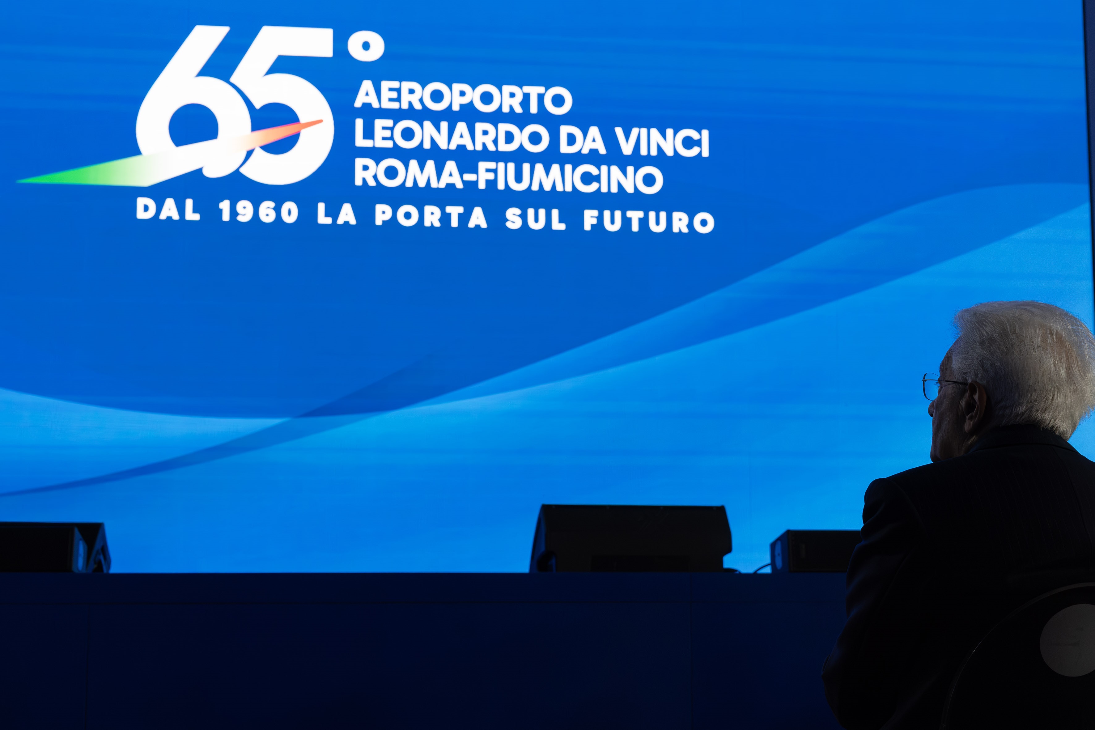 Fiumicino, 31/10/2025. Il presidente della Repubblica Sergio Mattarella in occasione della cerimonia per il 65esimo anniversario dell’aeroporto “Leonardo Da Vinci” di Roma-Fiumicino