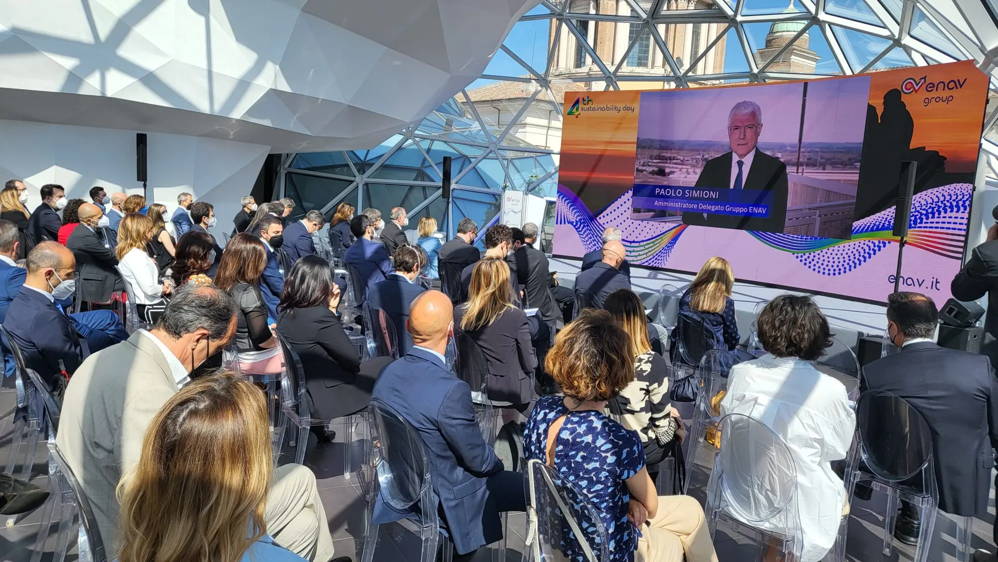 Il "4th Sustainability day" di Enav presso La Lanterna di Fuksas, Roma, il 17 maggio 2022