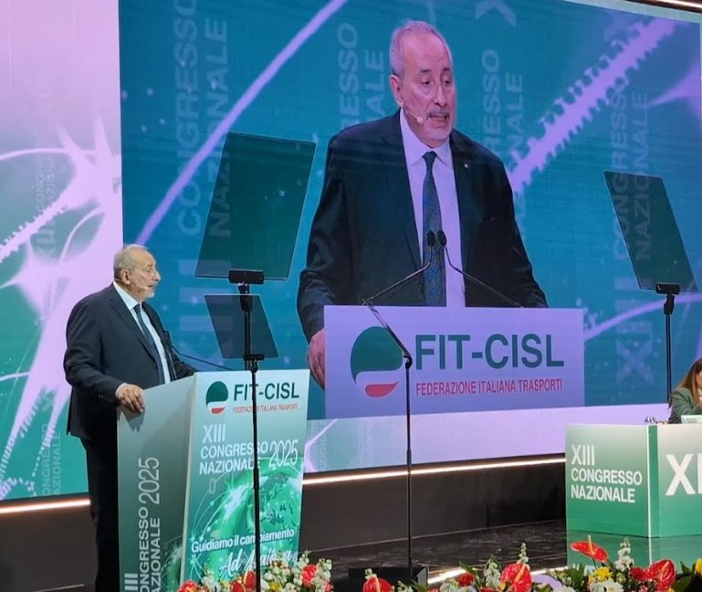 Il segretario generale Fit-Cisl, Salvatore Pellecchia, a margine della tavola rotonda “Insieme per il contrasto alle aggressioni del personale dei trasporti: quanto già fatto e quanto ancora da fare”, organizzata in occasione del XIII congresso nazionale in corso dal 27 al 30 maggio 2025 a Santa Margherita di Pula (Cagliari)