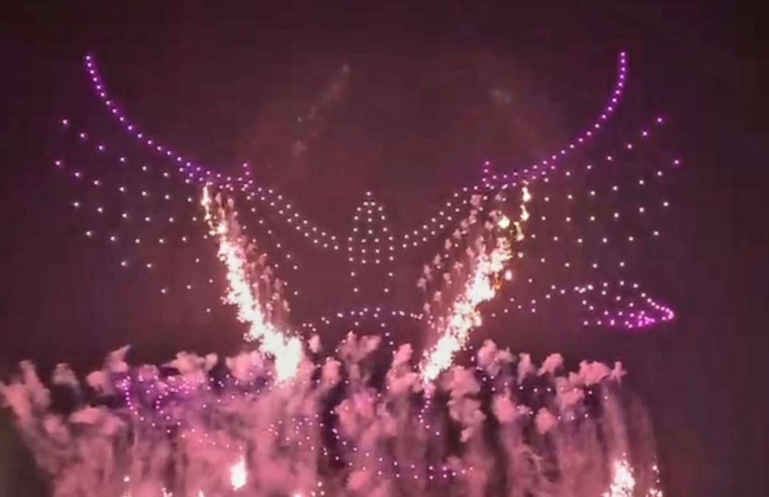 Fireworks display by drones in Malta (1 May 2025)