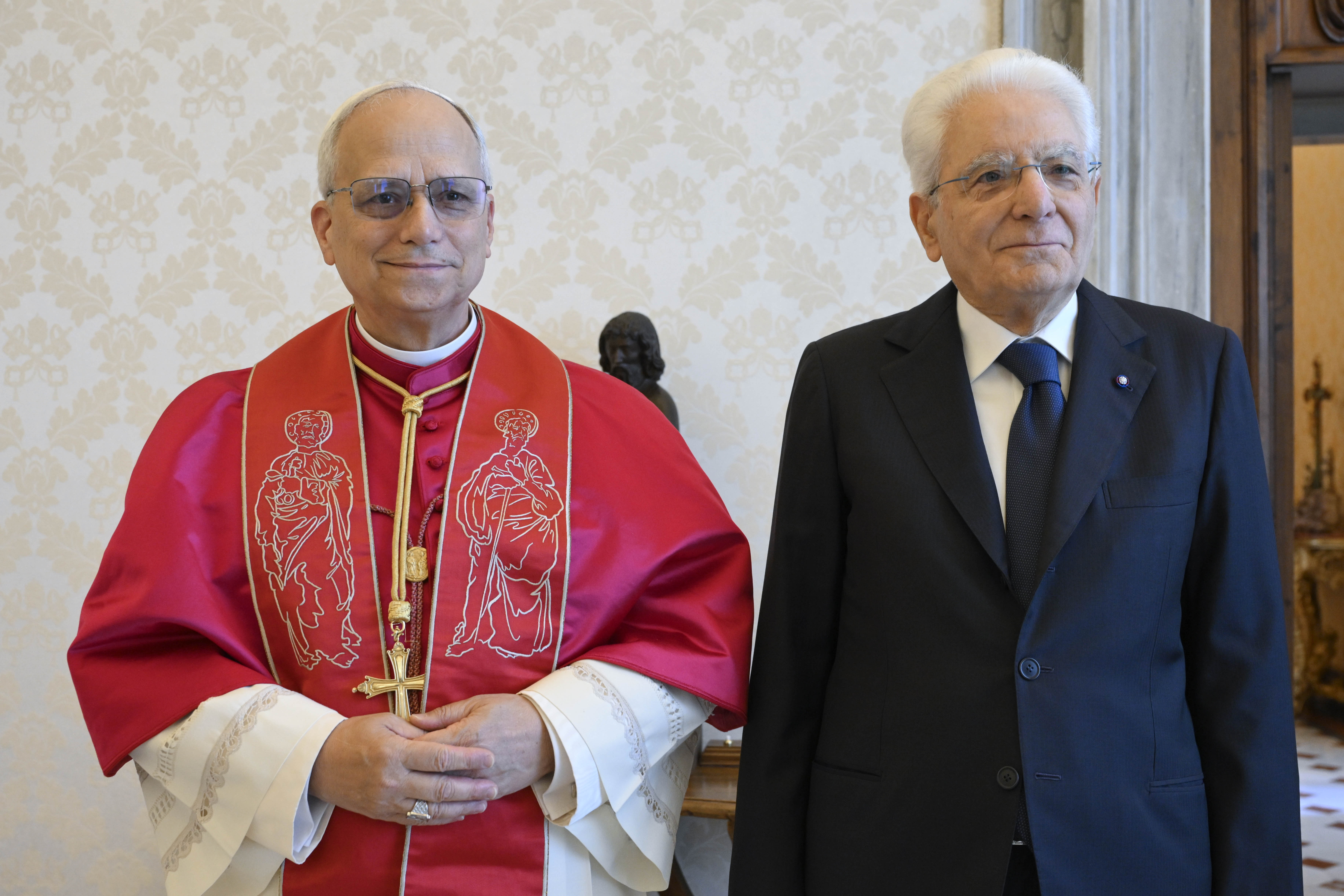 Città del Vaticano, 06/06/2025 (II mandato) Il Presidente Sergio Mattarella con Sua Santità Leone XIV, in occasione della visita ufficiale in Vaticano