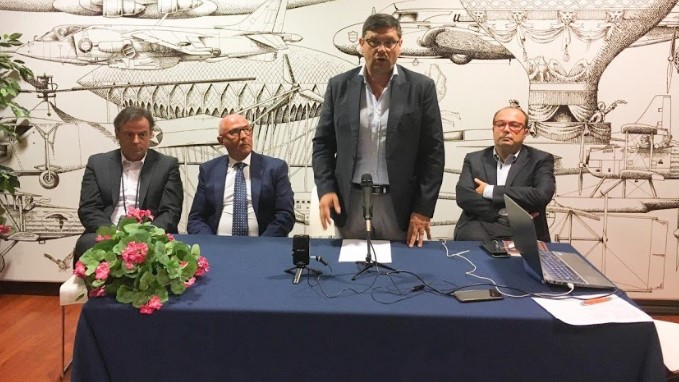 Il neo-nominato presidente di Airgest, Salvatore Ombra, ha incontrato la stampa nella sala Garibaldi dell’aeroporto "Vincenzo Florio" di Trapani-Birgi il 20 agosto 2019