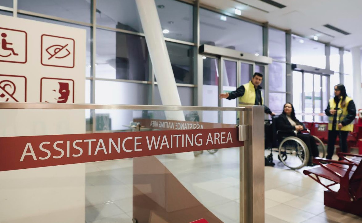 Area di attesa per l'assistenza ai Passeggeri a ridotta mobilità (Prm) in un aeroporto