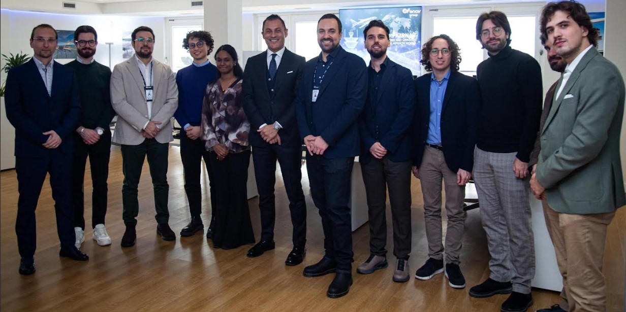 Palermo, 15 dicembre 2025. Enav SpA: aperta la nuova sede di Palermo, l'ad Pasqualino Monti (al centro vicino alla ragazza)