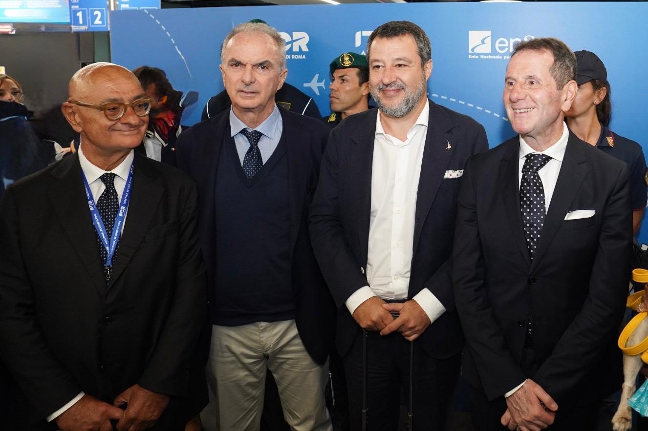 Vincenzo Nunziata (AdR), Pierluigi Di Palma (Enac), Matteo Salvini (Mit), Sandro Pappalardo (Ita Airways)