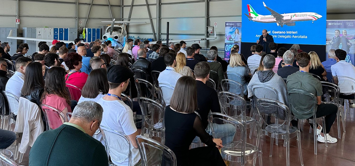 Roma, 10 maggio 2025. Open Day Urbe Aero: intervento di Gaetano Intrieri amministratore delegato di Aeroitalia