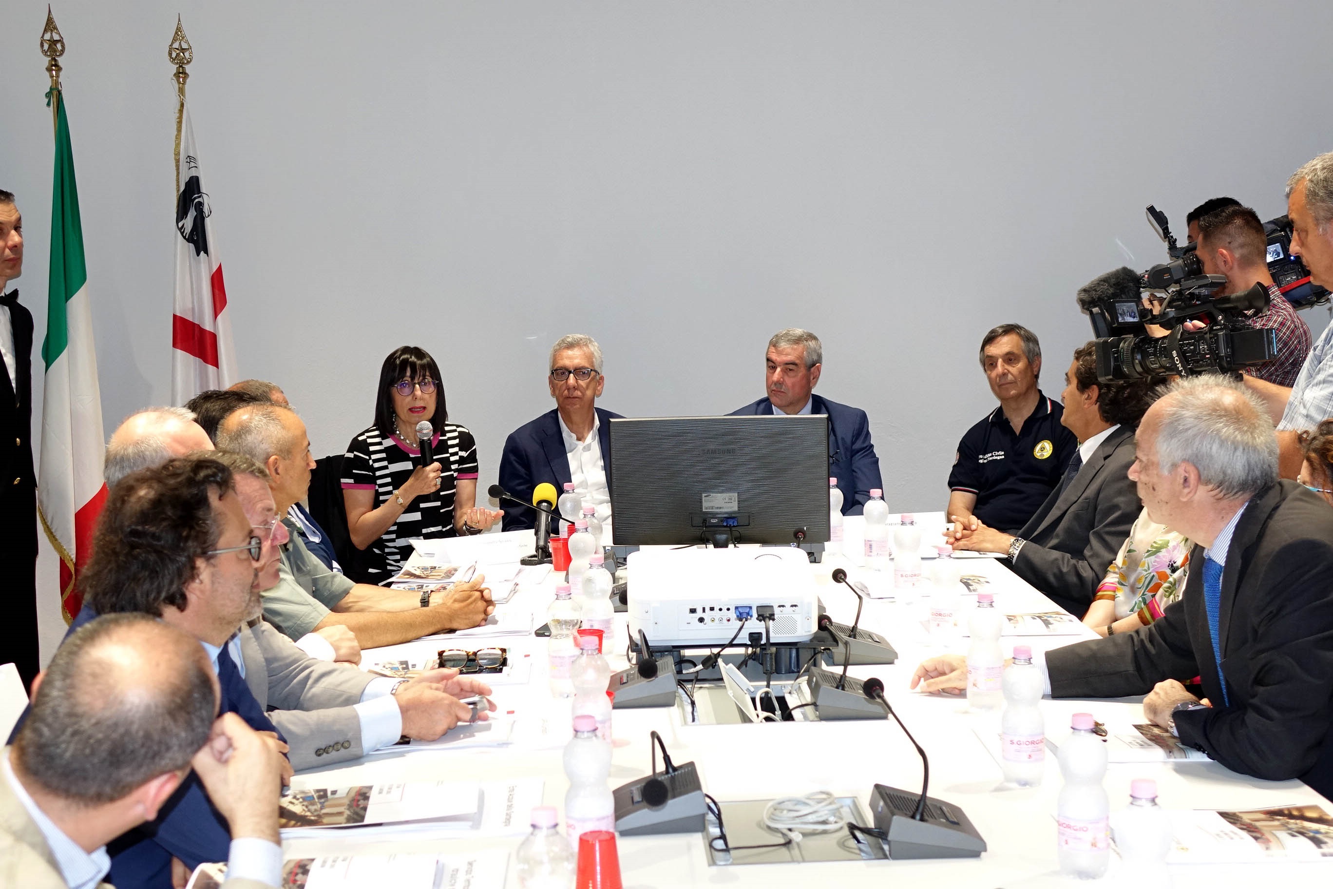 Conferenza Spano, Pigliaru e Borrelli sul sistema di protezione civile in Sardegna
