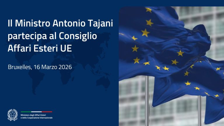 Bruxelles, 16 marzo 2026. Ministro Antonio Tajani partecipa al consiglio affari esteri Ue