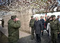 Vladimir Putin all'arrivo nella base di addestramento per la Vostok-2018