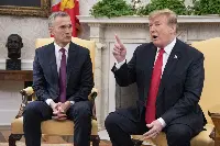NATO Secretary General Jens Stoltenberg and US President Donald Trump