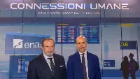 Enac (Ente nazionale aviazione civile) nel proprio stand al Meeting di Rimini 2026 (21-16 agosto): il commissario straordinario Carlo Mearelli ed il dg Alexander D&rsquo;Orsogna nello spazio esperienziale &ldquo;Connessioni umane - Ogni viaggio nasce dalle persone&rdquo;