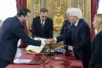 Il ministro delle Infrastrutture e della mobilità sostenibili (Mims) Matteo Salvini, vicepresidente del Consiglio dei ministri in occasione della cerimonia di giuramento del governo il 22 ottobre 2022