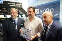 Carlo Mearelli, commissario straordinario dell'Enac, con il ministro delle Infrastrutture e dei Trasporti Matteo Salvini e il vicedirettore generale dell'Enac Fabio Nicolai