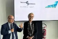 Brescia, 7 luglio 2025. L’aeroporto di Montichiari ospita la visita istituzionale di Salvatore Deidda, presidente della commissione Trasporti, poste e telecomunicazioni della Camera dei deputati