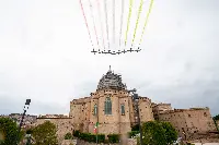 29 maggio 2020: sorvolo aerei Pan "Frecce Tricolori" sulla città di Loreto in occasione del giro d'Italia per la festa della Repubblica