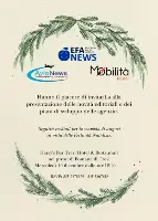 Locandina presentazione delle novità editoriali e dei piani di sviluppo delle tre agenzie di stampa AVIONEWS, EFA News e Mobilità.news di mercoledì 10 dicembre 2025, dalle ore 12 presso Harry's Bar Trevi Hotel & Restaurant nei pressi di Fontana di Trevi, al centro di Roma
