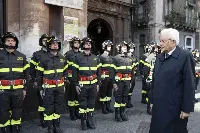Il Presidente della Repubblica Sergio Mattarella in occasione della celebrazione dell’80° anniversario di fondazione del Corpo Nazionale dei Vigili del Fuoco