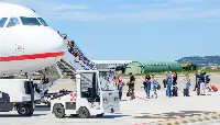 Passeggeri all'aeroporto "Federico Fellini" di Rimini-San Marino