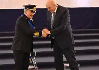 Roma-Ciampino, 15 maggio 2025. Il ministro della Difesa Guido Crosetto con il generale Squadra Aerea Antonio Conserva nuovo capo di Stato Maggiore dell'Aeronautica militare italiana