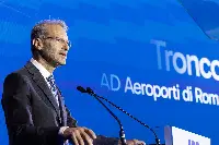 Marco Troncone, amministratore delegato di Aeroporti di Roma (AdR) durante un suo intervento nel corso di un evento