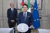 Palazzo del Quirinale 29/08/2019 Il presidente incaricato Giuseppe Conte nel corso delle dichiarazioni