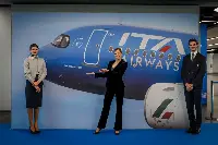 ITA Airways: aereo A-320neo dedicato a Carolina Kostner presentato il 19 aprile 2023 a Roma-Fiumicino