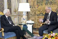 Palazzo del Quirinale, 11/09/2023 (II mandato) Il presidente Sergio Mattarella accoglie Nicola Zaccheo, presidente dell’Autorità di regolazione dei trasporti ed i componenti il consiglio