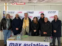 L'incontro all'aeroporto di Viterbo tra il presidente Pierluigi Di Palma, il prefetto Giovanni Bruno, il parlamentare Mauro Rotelli e vari imprenditori il 5 febbraio 2022