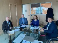 Da sinistra: Stefano Varvaro, Giuseppe Geraci, Alessandra Scimeca, Salvatore Ombra il nuovo cda di Airgest insediatosi il 25 gennaio 2023
