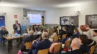 Conferenza stampa di presentazione di Aeroitalia sullo scalo umbro svoltasi presso il Museo della ceramica a Deruta