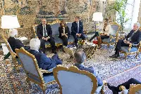 Palazzo del Quirinale, 11/09/2023 (II mandato) Il presidente Sergio Mattarella accoglie Nicola Zaccheo, presidente dell’Autorità di regolazione dei trasporti ed i componenti il consiglio