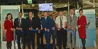 Taglio nastro volo giornaliero da Roma a Hong Kong operato con il nuovo aereo A-350/1000 di Cathay Pacific, cerimonia avvenuta il 6 giugno 2019 a Fiumicino