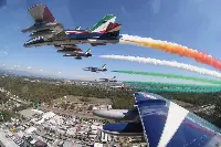AMI: sorvolo aerei "Frecce Tricolori" della Pan (Pattuglia acrobatica nazionale) sull'autodromo di Monza
