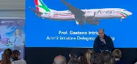 Roma, 10 maggio 2025. Open Day Urbe Aero: intervento di Gaetano Intrieri amministratore delegato di Aeroitalia