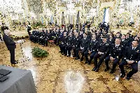 Palazzo del Quirinale, 27/03/2025 (II mandato) Il presidente Sergio Mattarella nel corso dell'incontro con una rappresentanza dell’Aeronautica militare in occasione del 102esimo anniversario di fondazione