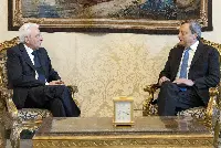 Palazzo del Quirinale, 21/07/2022 (II mandato) Il presidente della Repubblica Sergio Mattarella con il presidente del Consiglio Mario Draghi