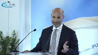 Antonio Maria Vasile, presidente AdP, durante il suo intervento alla presentazione del piano strategico 2023-2028 di Aeroporti di Puglia svoltasi il 27 luglio 2023 a Bari