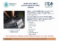 Politecnico di Bari-Dta: master in additive manufacturing per aerospazio