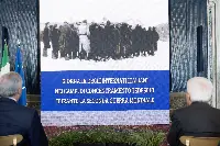 Palazzo del Quirinale, 19/09/2025 (II mandato) Il presidente della Repubblica Sergio Mattarella ed il vicepremier Antonio Tajani nel corso della proiezione del filmato in occasione della cerimonia della 1^ Giornata degli internati italiani nei campi di concentramento tedeschi durante la seconda Guerra mondiale