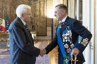 Palazzo del Quirinale, 05/11/2025 (II mandato) Il presidente della Repubblica Sergio Mattarella riceve Enrico Credendino, capo di Stato Maggiore della Marina militare uscente