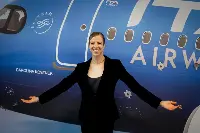 ITA Airways: aereo A-320neo dedicato a Carolina Kostner presentato il 19 aprile 2023 a Roma-Fiumicino