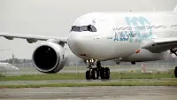 Fotografia di un Airbus A-330neo equipaggiato con motore Trent 7000 al suo primo volo